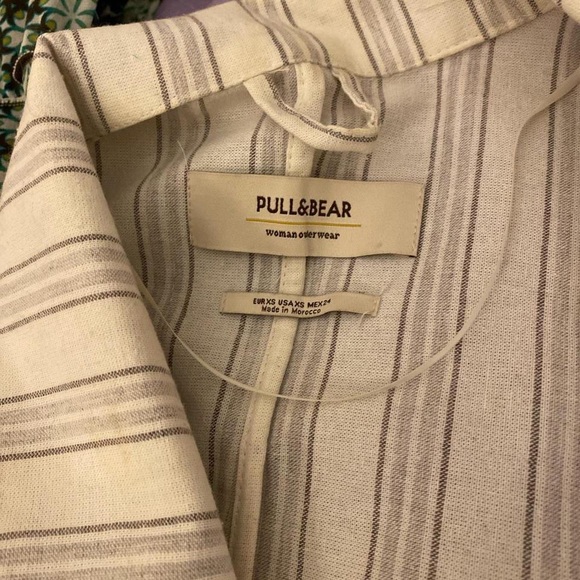 pull&bear striped linen blazer xs - Picture 4 of 4